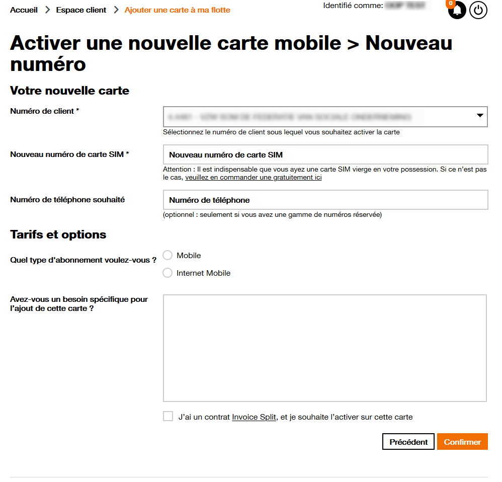 ajouter un nouveau numéro à ma flotte 1